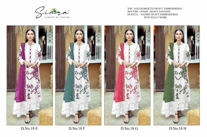 Simra S 18 E To H Georgette Pakistani Suits Catalog